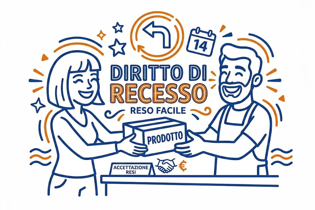 E-commerce dal 19 giugno obbligatorio  “pulsante” per il reso